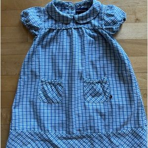 Ralph Lauren Blue/White Check 100 percent cotton Toddler Dress w/pockets SZ 2T